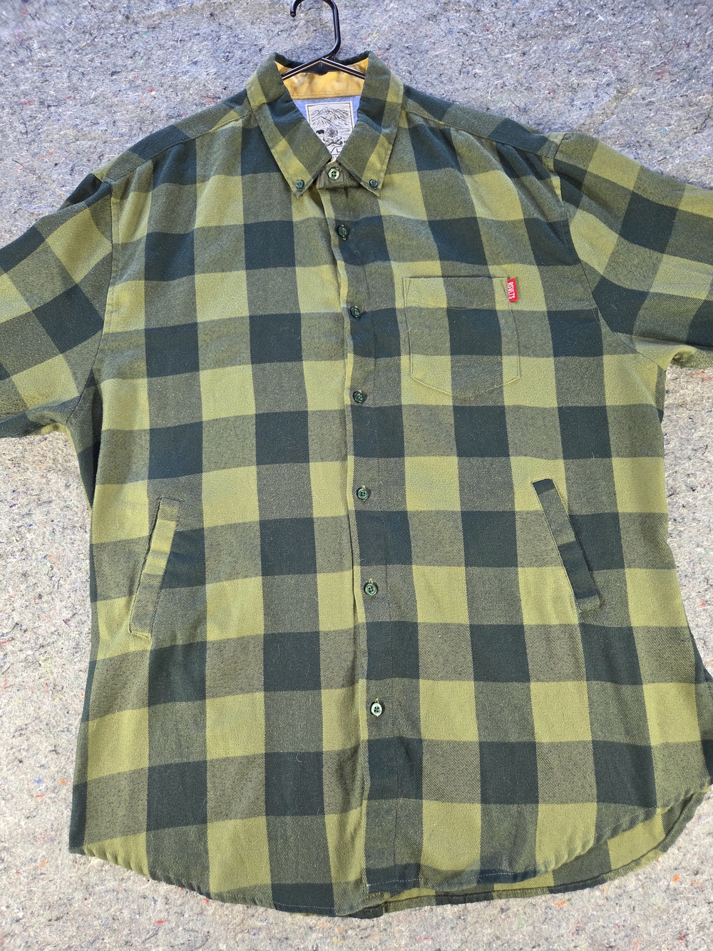 RSVLTS Flannels Mens XXL Green Black Buffalo Plaid Button Down Shirt
